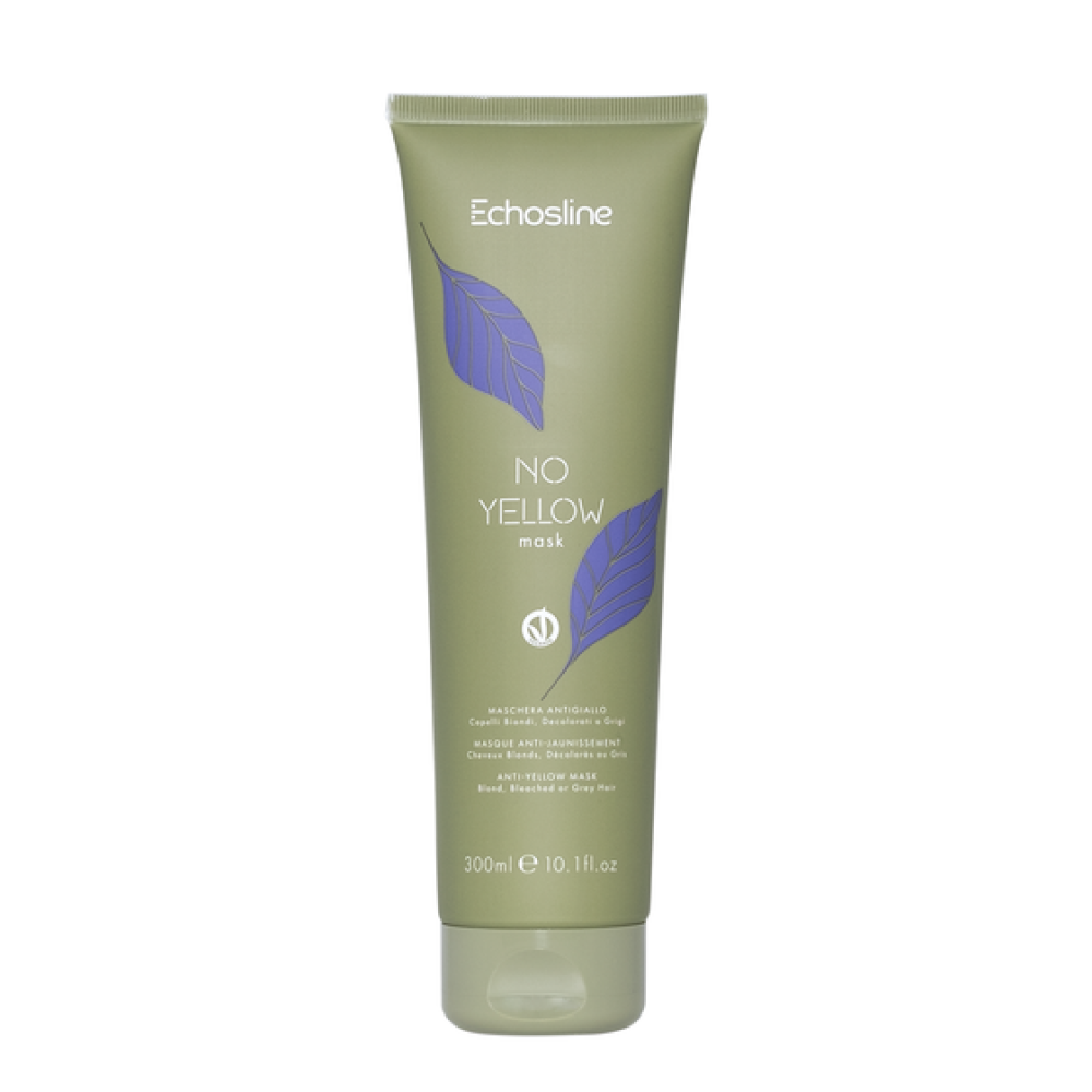 ECHOSLINE NO YELLOW Mask - Masque neutralisant les reflets jaunes pour cheveux clairs, décolorés ou gris, 300 ml (24508)