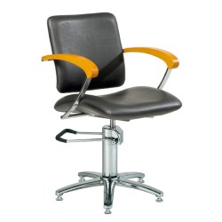 Fauteuil de coiffure London A avec accoudoirs en chêne / avec accoudoirs noirs