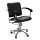 Fauteuil de coiffure London D avec accoudoirs en chêne / accoudoirs noirs (7001098/ 7001102)