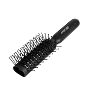 Brosse à cheveux antistatique en forme de tunnel, noire