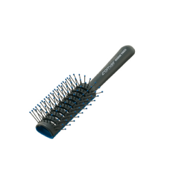 Brosse à cheveux antistatique en forme de tunnel, bleue