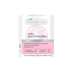 Bielenda CAPILLARY SKIN Crème visage renforçante et régénérante pour peau sensible/couperosée – Nuit, 50 ml