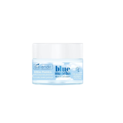 Bielenda BLUE MATCHA Crème‑mousse visage hydratante et équilibrante aux extraits d'agrumes et de thé vert, 50 ml