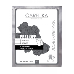 CARELIKA Shaker Peel-Off Mask Charcoal - Masque nettoyant et détoxifiant au charbon, 20 g