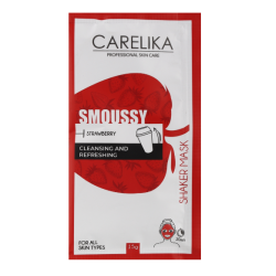 CARELIKA Shaker Smoussy Mask Strawberry, masque mousse rafraîchissant et purifiant à la fraise, 15 g