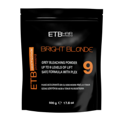 ETB Hair Professional Premium Bright Blonde Grey Bleaching Powder 9 Level, 500gr.
