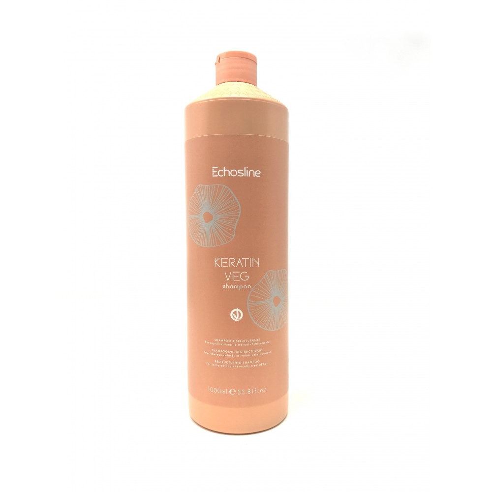 ECHOSLINE Keratin Vegan Shampoo - Shampooing réparateur vegan, 1000 ml (24632)