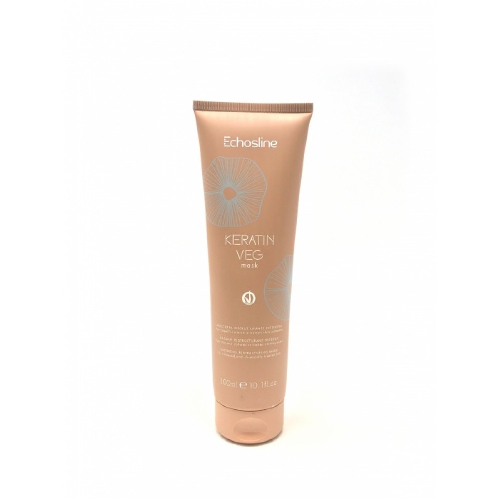 ECHOSLINE Keratin Vegan Mask - Masque capillaire réparateur, 300 ml (24633)