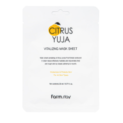 FarmStay Citrus Yuja Vitalizing Mask - Masque en tissu rafraîchissant au extrait de yuzu