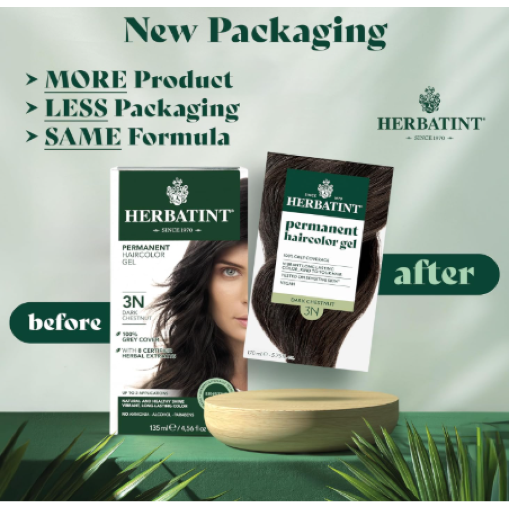 HERBATINT coloration gel végétale naturelle longue tenue - 3N (Châtain foncé) (Herbatint3N)