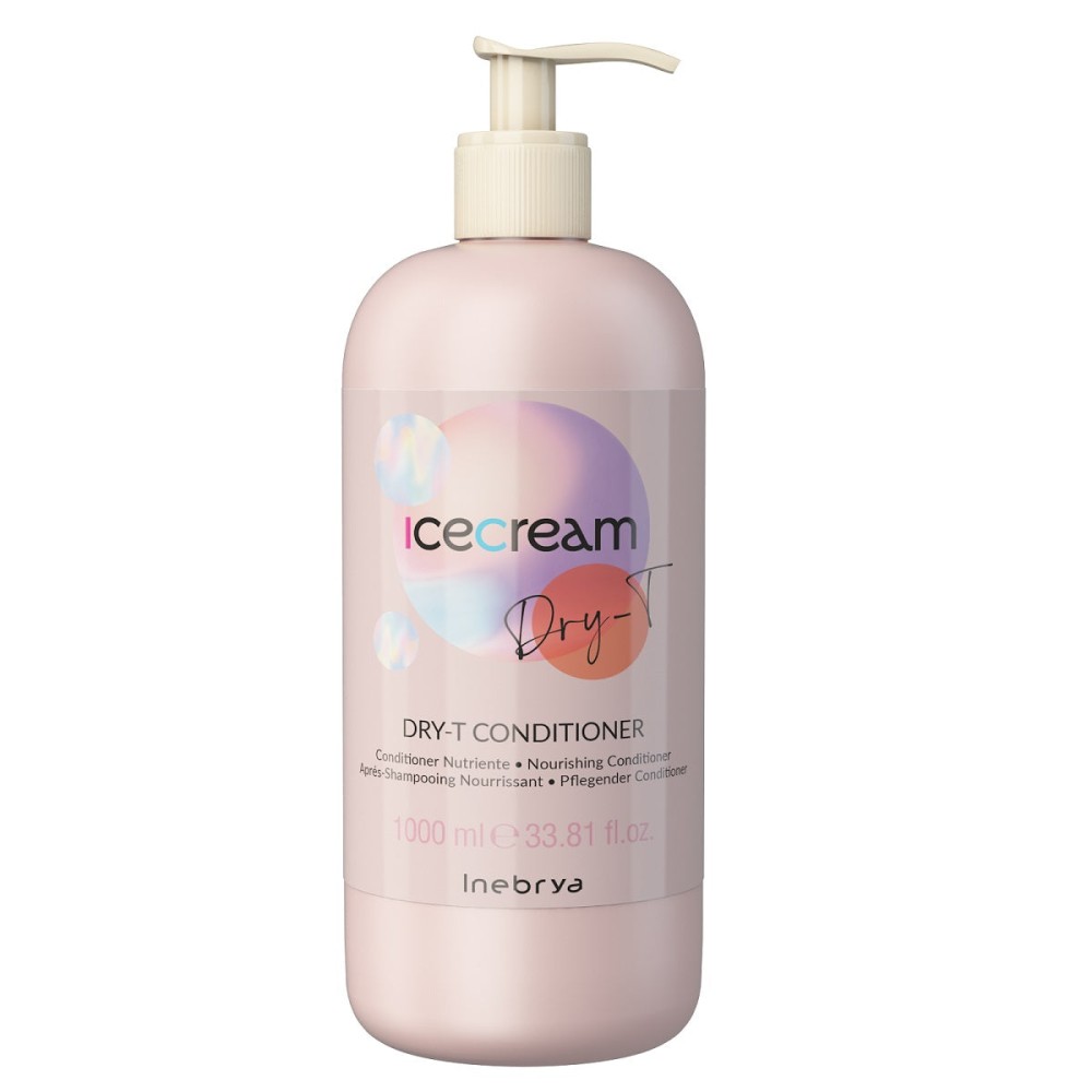 Inebrya Ice Cream Dry-T Conditioner — après-shampooing pour cheveux secs, frisottés et traités chimiquement, 1000 ml (132064)