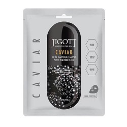Jigott Caviar Real Ampoule Mask – Masque en tissu pour le visage, 27 ml