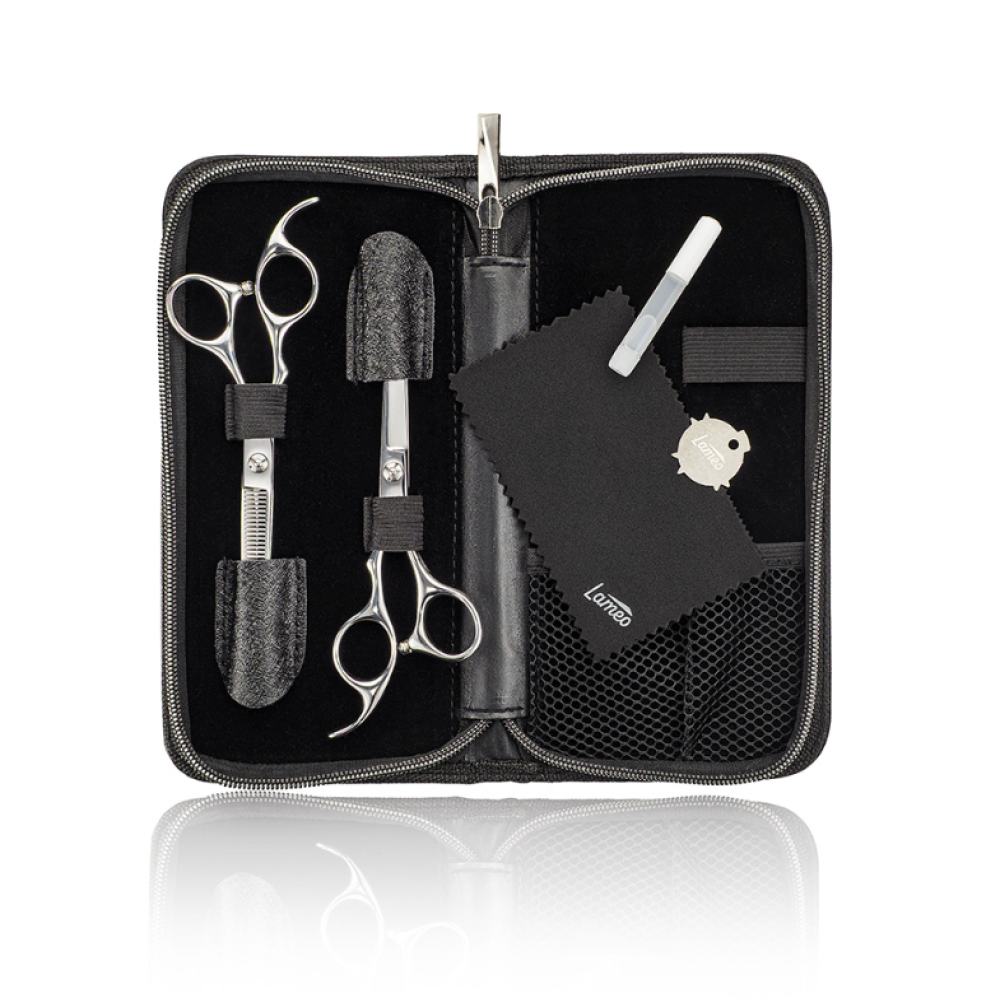 Lameo STAGE PRO SET OFFSET SILVER - Kit professionnel de ciseaux de coiffure avec étui (370.935)