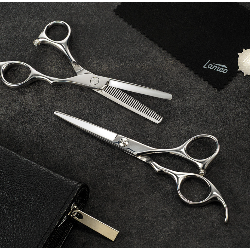 Lameo STAGE PRO SET OFFSET SILVER - Kit professionnel de ciseaux de coiffure avec étui (370.935)