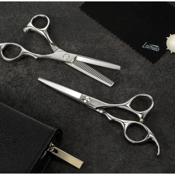 Lameo STAGE PRO SET OFFSET SILVER - Kit professionnel de ciseaux de coiffure avec étui
