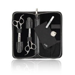 Lameo STAGE PRO SET OFFSET SILVER - Kit professionnel de ciseaux de coiffure avec étui