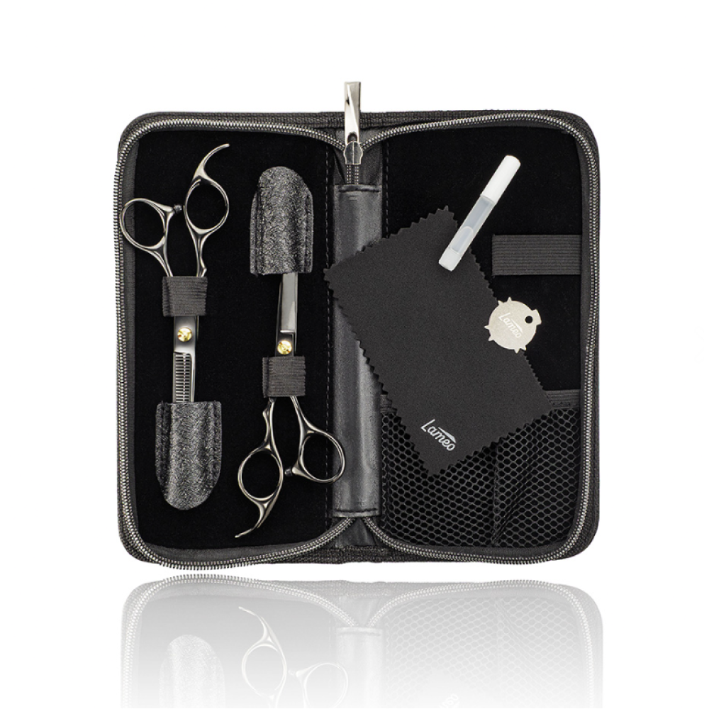 Lameo STAGE PRO SET OFFSET BLACK - Kit professionnel de ciseaux de coiffure avec étui (370.938)