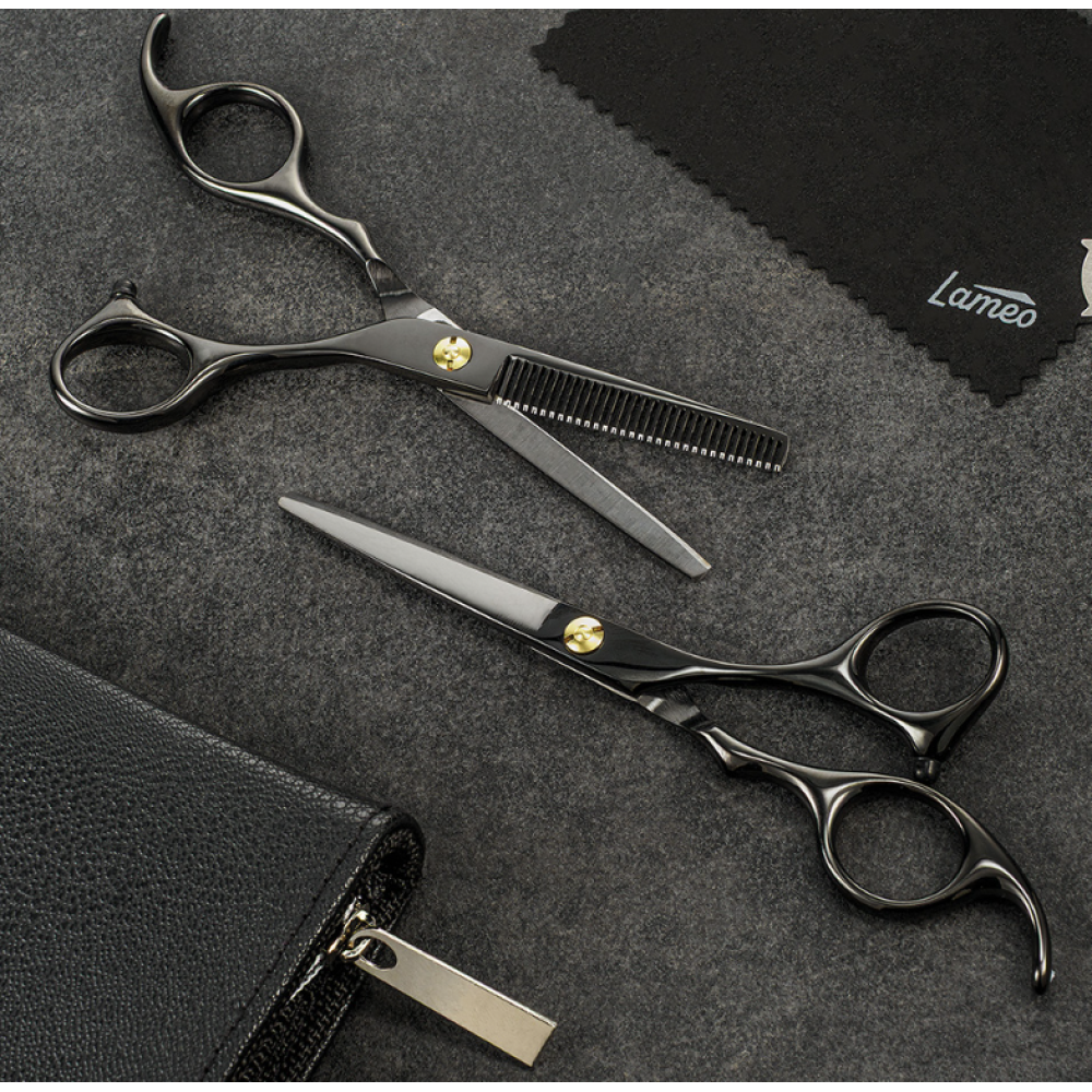 Lameo STAGE PRO SET OFFSET BLACK - Kit professionnel de ciseaux de coiffure avec étui (370.938)