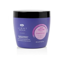 Lisap Milano Anti-Yellow Light Scale Masque – pour cheveux blonds, décolorés ou naturellement gris, 500 ml
