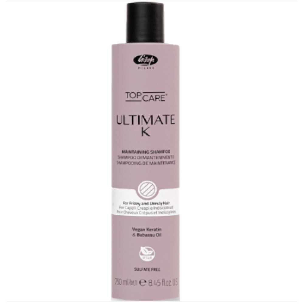 Lisap Milano UltimateK Shampoo - Shampoing lissant à la kératine, 250 ml (101780)
