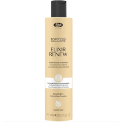 Lisap Milano Top Care ELIXIR Renew Shampoo — Shampoing régénérant pour cheveux traités chimiquement et abîmés, 250 ml