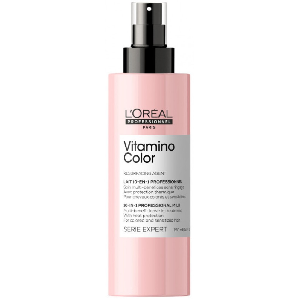 L'Oréal Professionnel Série Expert Vitamino Color 10-in-1 Spray – Spray sans rinçage pour cheveux colorés, 190 ml (74368)