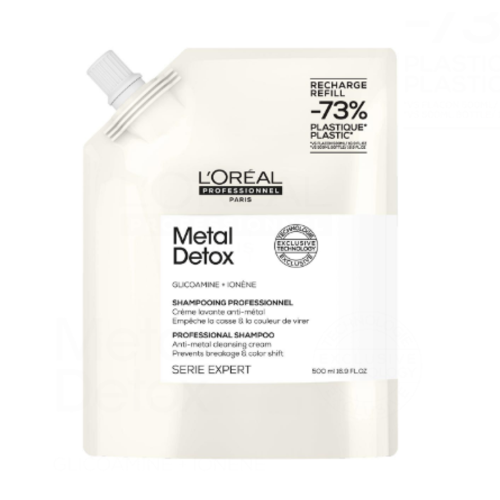 L'Oréal Professionnel Serie Expert Metal Detox Shampoo - Système professionnel de shampooing crémeux éliminant les dépôts métalliques, 500 ml, RECHARGE (3474637242213)