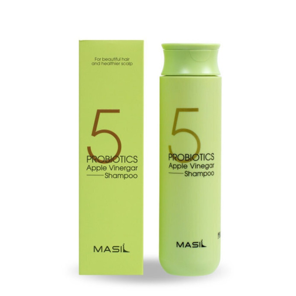 MASIL 5 Probiotics Apple Vinegar Shampoo - Shampoing doux sans sulfates au vinaigre de cidre de pomme, 300 ml