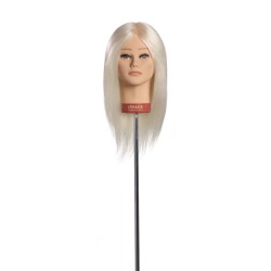 Tête de mannequin Mina avec cheveux naturels de yak 35 cm