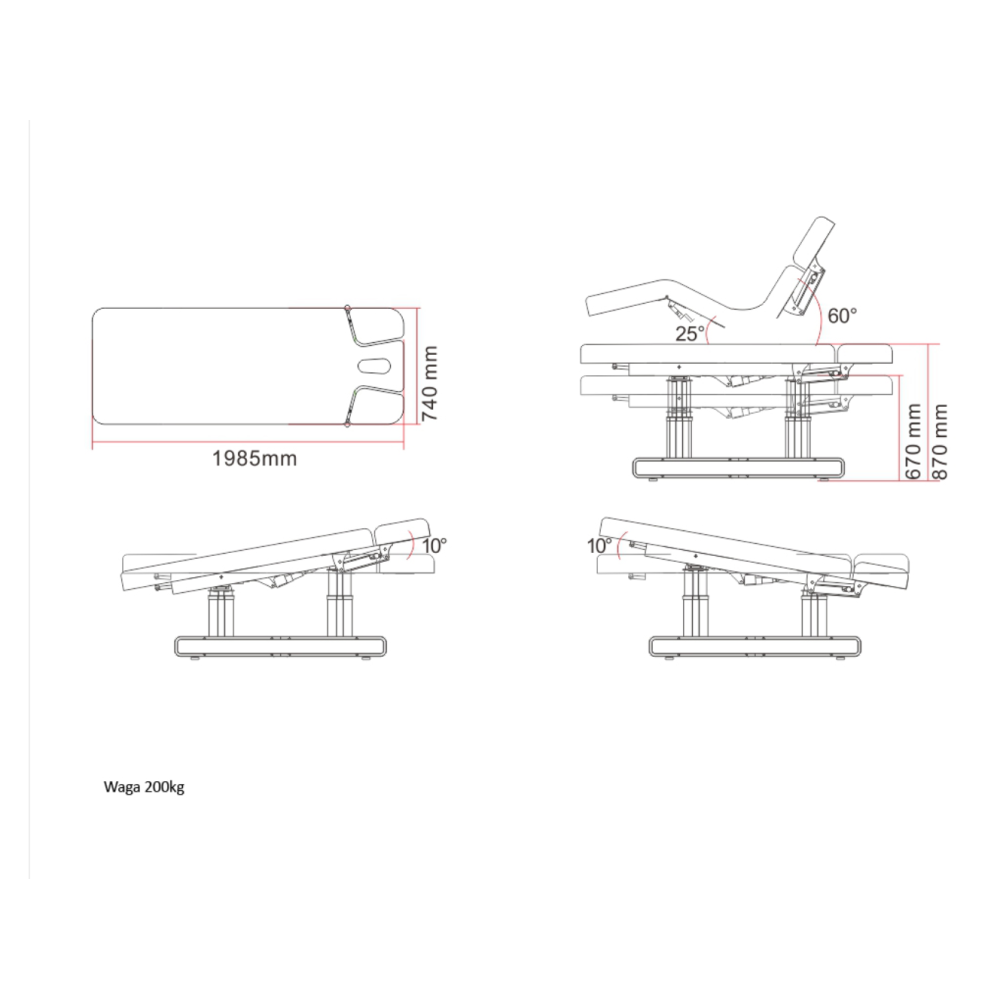 Table de massage électrique SIENA (HW-138-MK010-050)