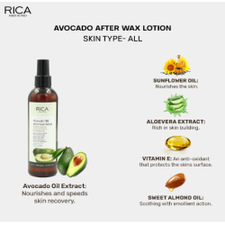Lotion après-épilation à l'huile d'avocat RICA, 250 ml