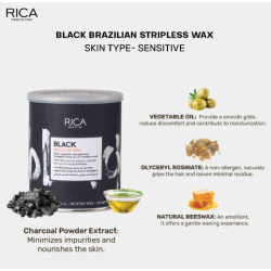 RICA BLACK Cire dure brésilienne noire, 400 ml
