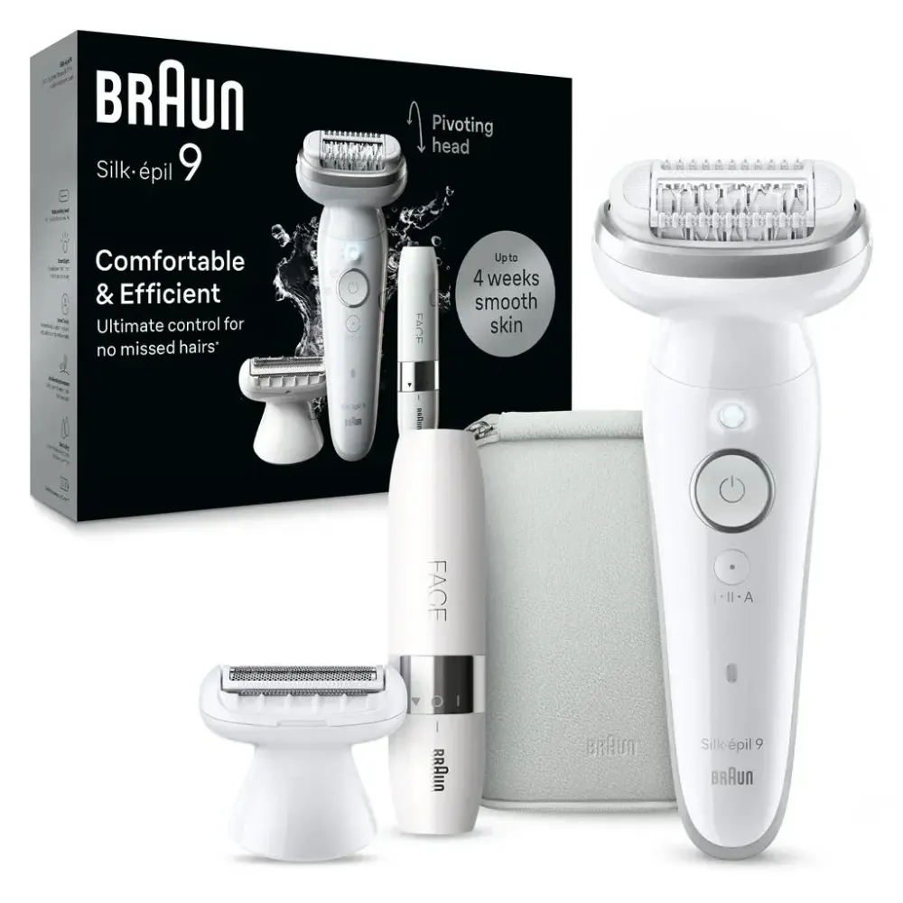 BRAUN Silk-épil 9 Épilateur + mini-rasoir pour le visage