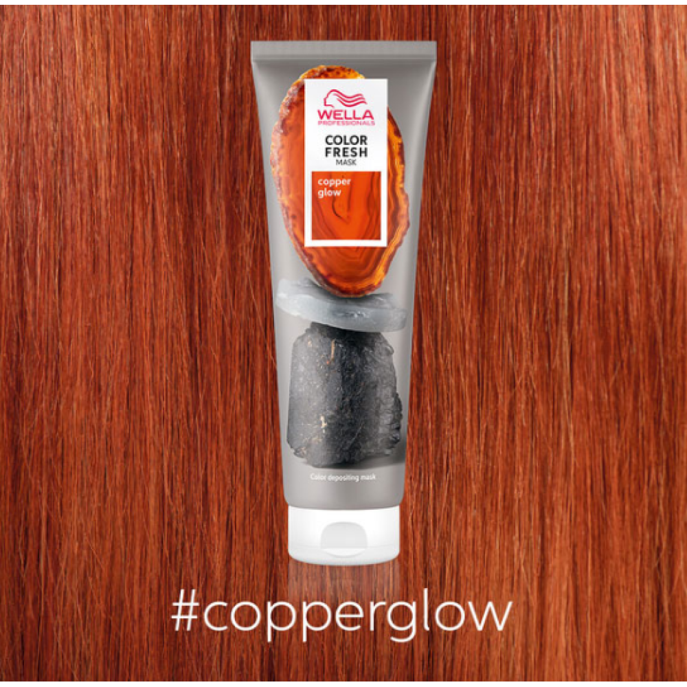 WELLA PROFESSIONAL COLOR FRESH MASK - Copper Glow - Masque colorant ton sur ton pour cheveux, 150 ml (99350066247)
