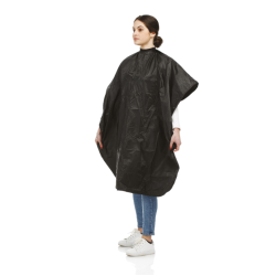 Cape de coloration pour coiffeur, PVC, noire