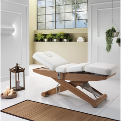 Une table de massage électrique professionnelle à trois moteurs avec fonction de chromothérapie COLONIAL WOOD SPA