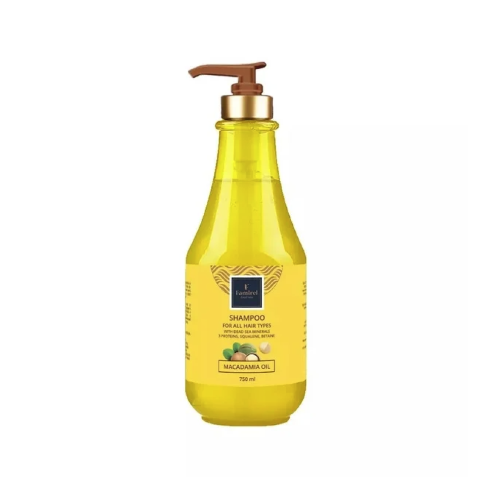 FAMIREL Shampoo All Hair Types Macadamia Oil, Squalene, Betaine & Dead Sea Minerals, 750ml (7290114084987)