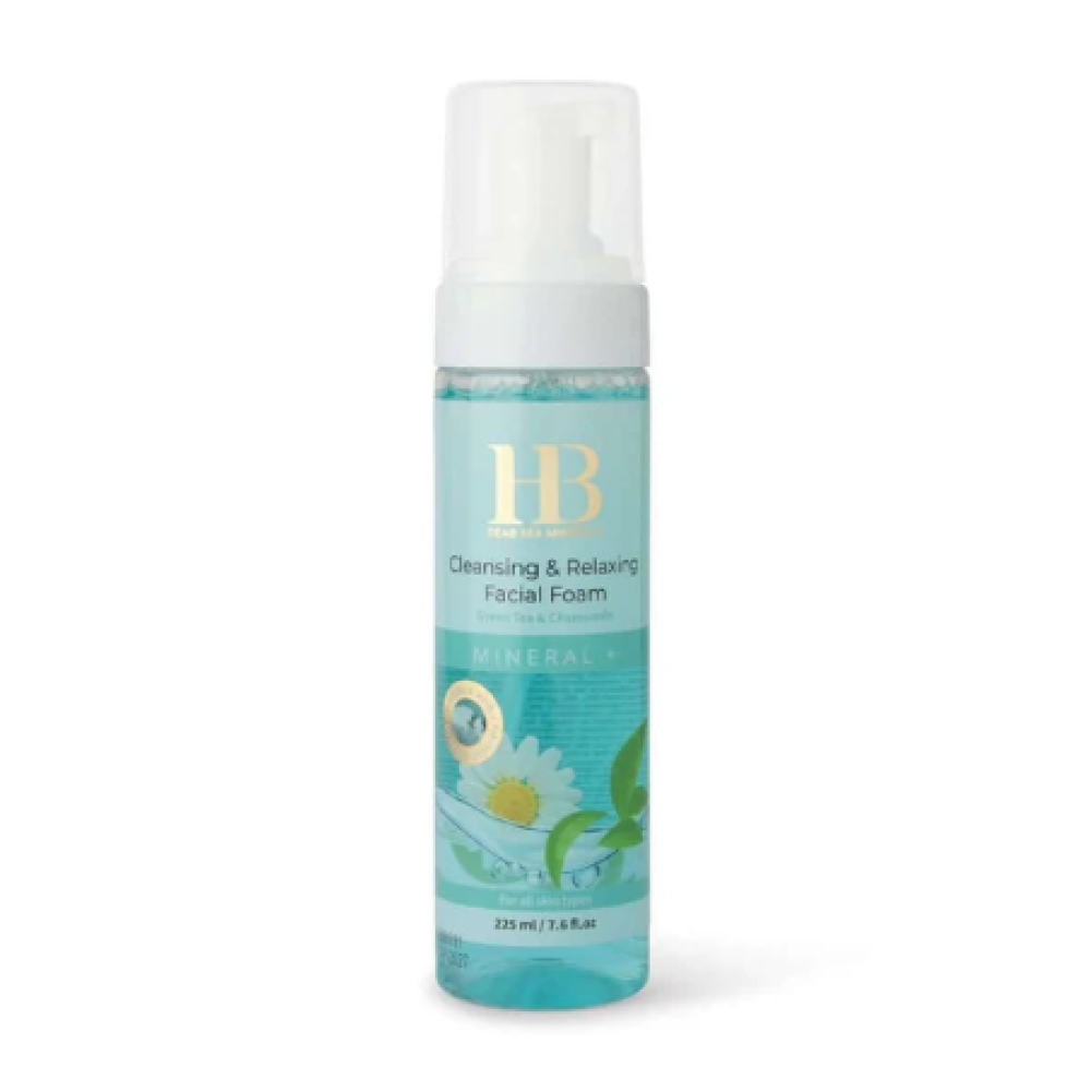 HEALTH&BEAUTY Mousse nettoyante et apaisante pour le visage au thé vert, camomille et minéraux, 225 ml (H&Bfoam-green)