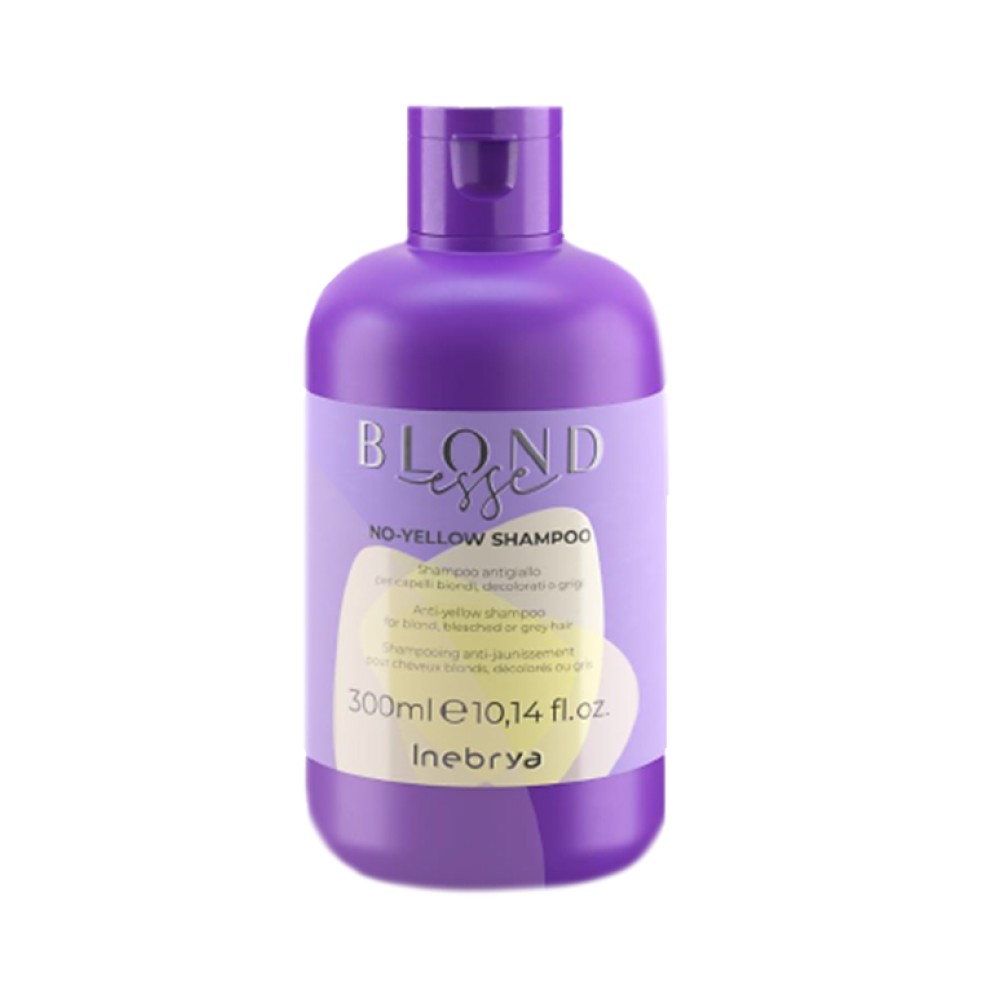 Inebrya Blondesse No-Yellow Shampoo - shampooing anti-jaune pour cheveux blonds ou gris, 300 ml (IN131983)