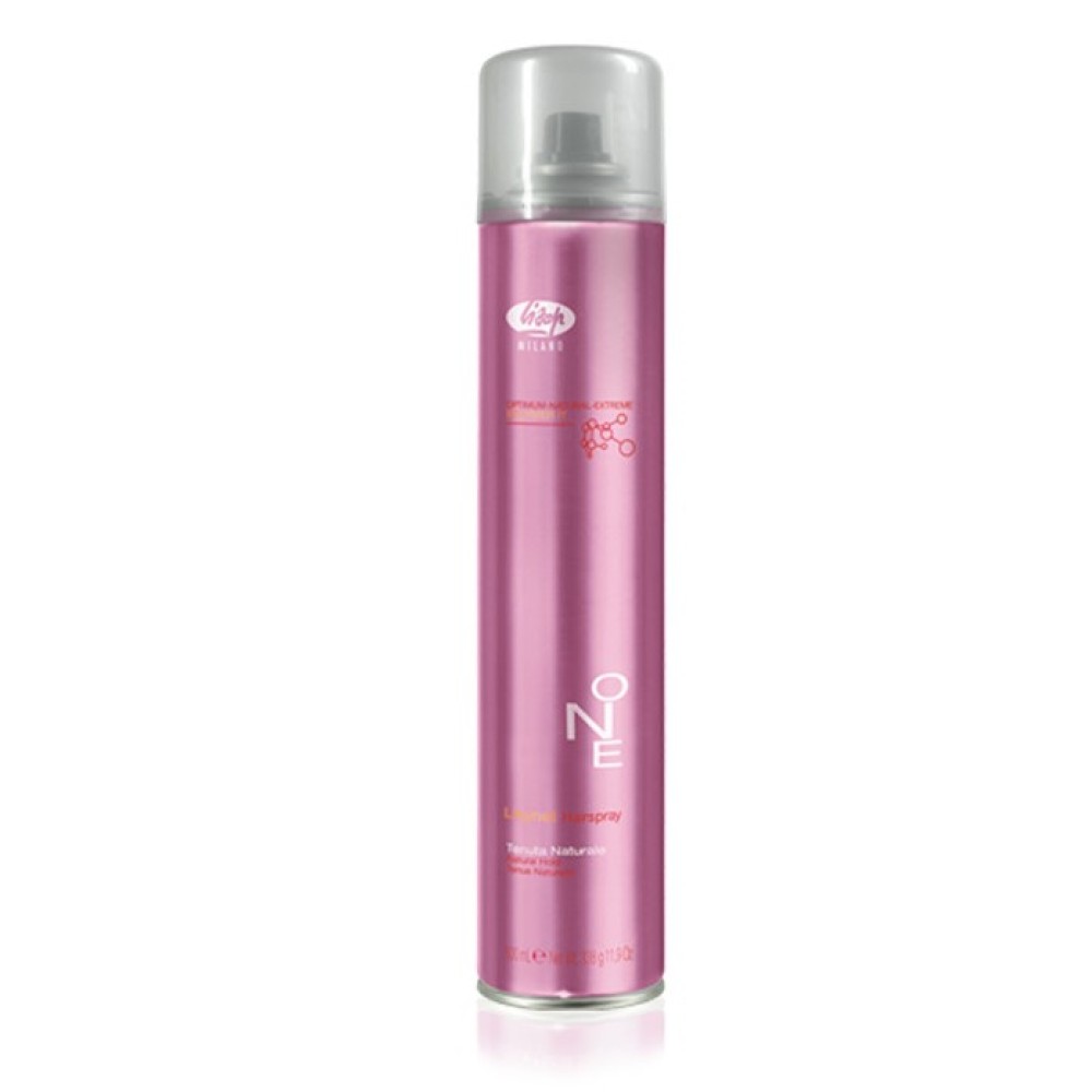 Lisap Milano Lisynet ONE Natural - Laque coiffante professionnelle, tenue naturelle, 500 ml (404710)
