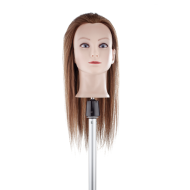 Tête à coiffer Chloe, brune — cheveux naturels, 50 cm