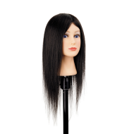 Tête à coiffer Katya, brune — cheveux naturels, 35-40cm