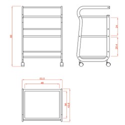Chariot d'atelier à 3 étagères