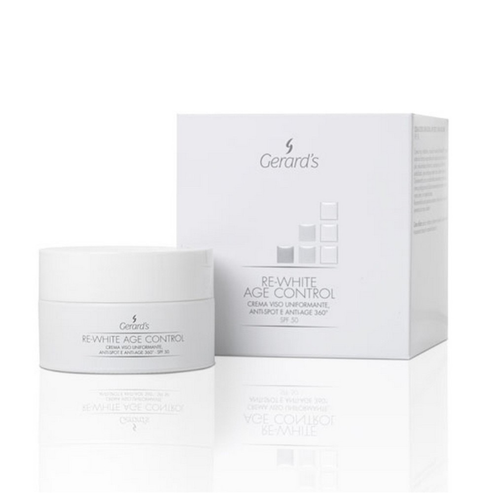 GERARD'S RE-WHITE AGE CONTROL Crème visage unifiante anti-taches et anti-âge SPF 50, 50 ml (RFAREW084)