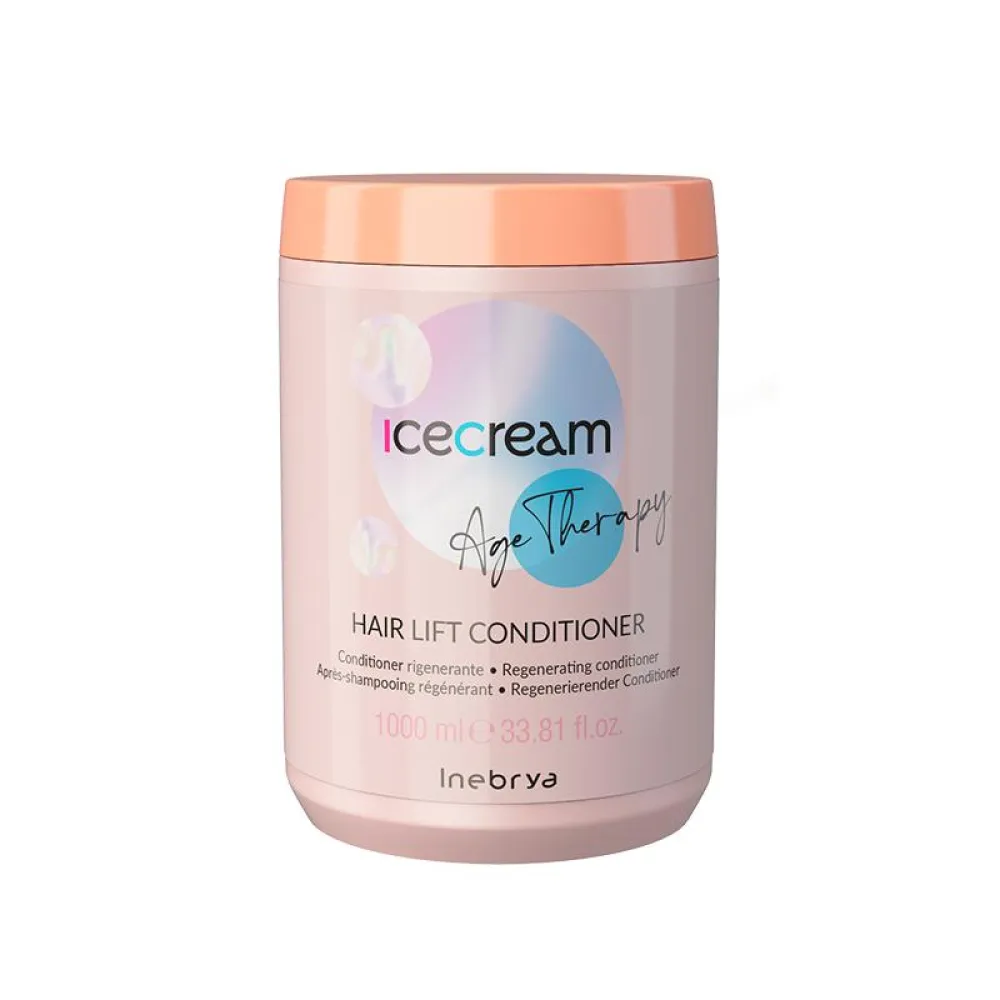 Inebrya Ice Cream Age Therapy Hair Lift Conditioner – Après-shampooing réparateur, hydratant et nourrissant, 1000 ml