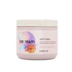 Inebrya Ice Cream Dry-T Mask - Masque nourrissant pour cheveux secs et abîmés, 500 ml