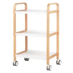 Chariot professionnel pour esthéticien(ne) HS09 – finition bois et blanc