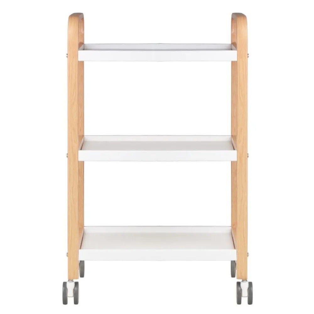 Chariot professionnel pour esthéticien(ne) HS09 – finition bois et blanc