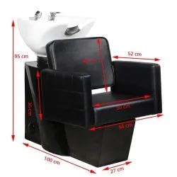 Bac à shampooing GABBIANO ANKARA avec fauteuil de coiffure