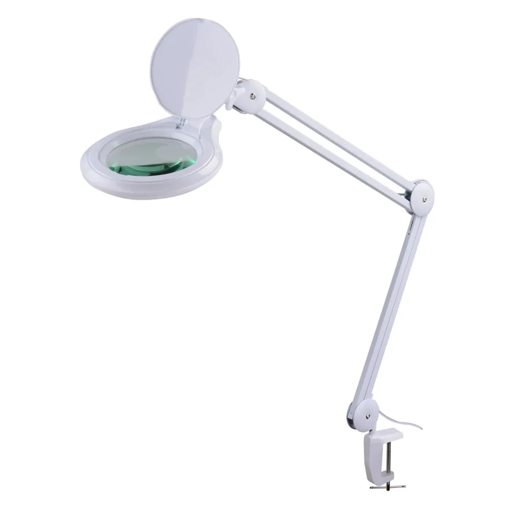 Lampe-loupe à fixer sur table, LED, 5 dioptries, 4 modes d'éclairage